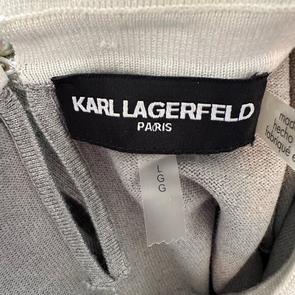 Karl Lagerfeld Women's Gray Sweater with White Shirt Collar Size Large - Picture 6 of 7